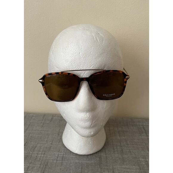 New Cole Haan Sport Aviator Womens Brown Tortoise Polarized Sunglasses main image 9